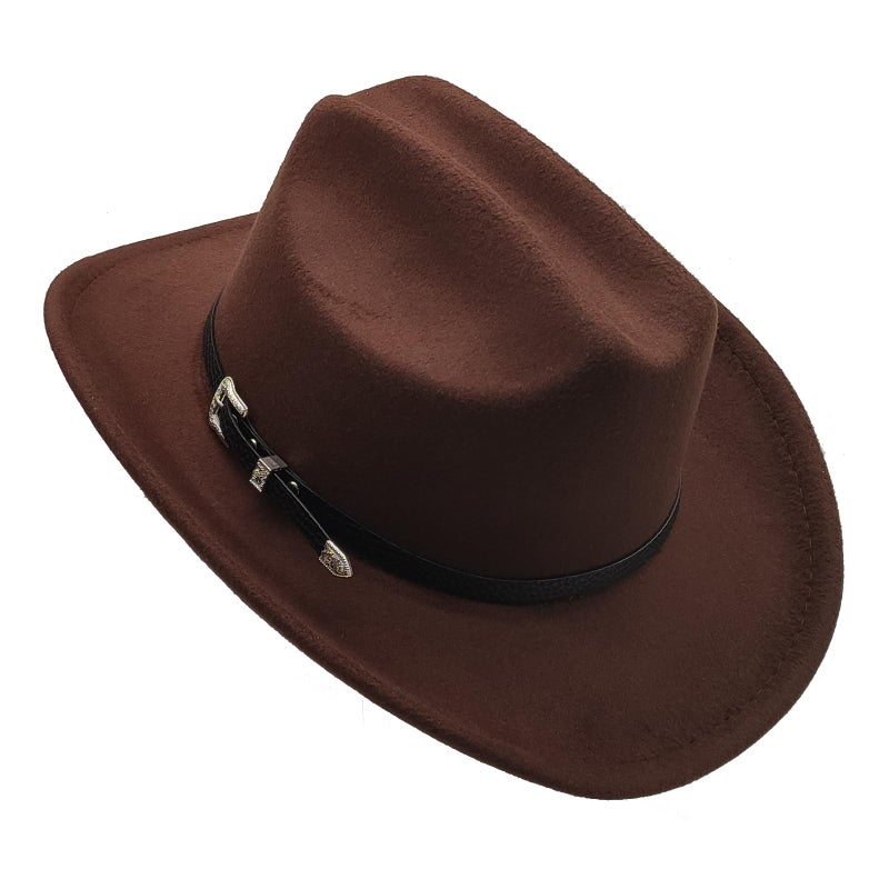 Willheoy Kids Cowboy Hat for Girls Boys Western Cowgirl Hat with Buckle Belt Unisex Wide Brim Fedora Hat Dress Up Costume - Image 5